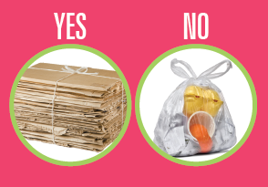 yes to cardboard; no to plastics