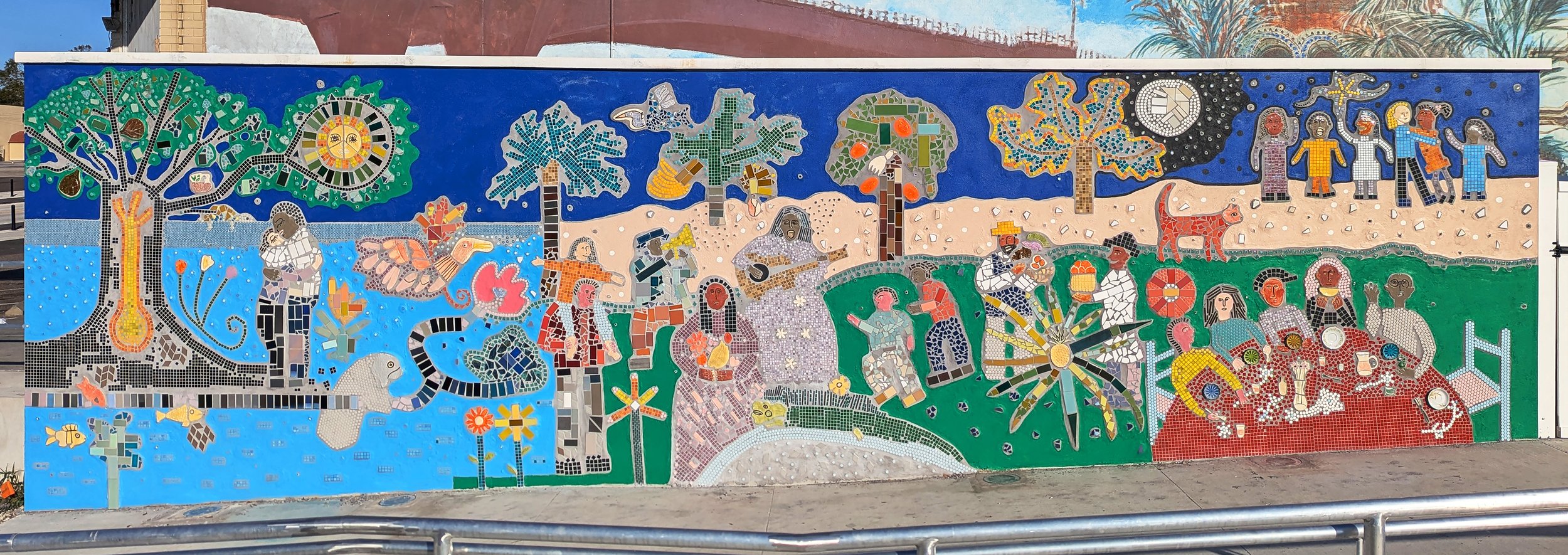 full length view of the mosaic at the mercado