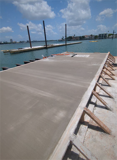 concrete dock on water 