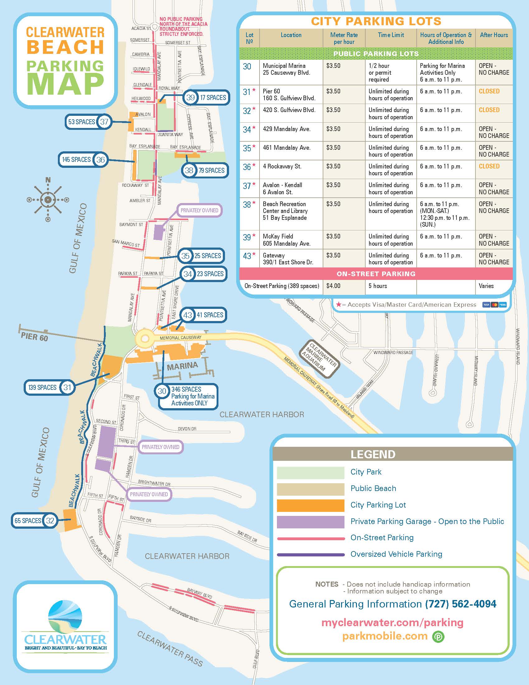 Image of Clearwater Beach Parking Map 2026