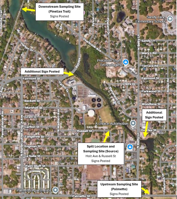 Holt Ave. and Russle Street Sewage Map