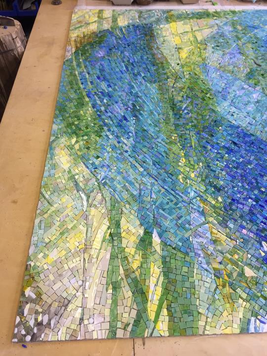 Close up image of a mosaic.