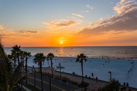 Beach, sunset