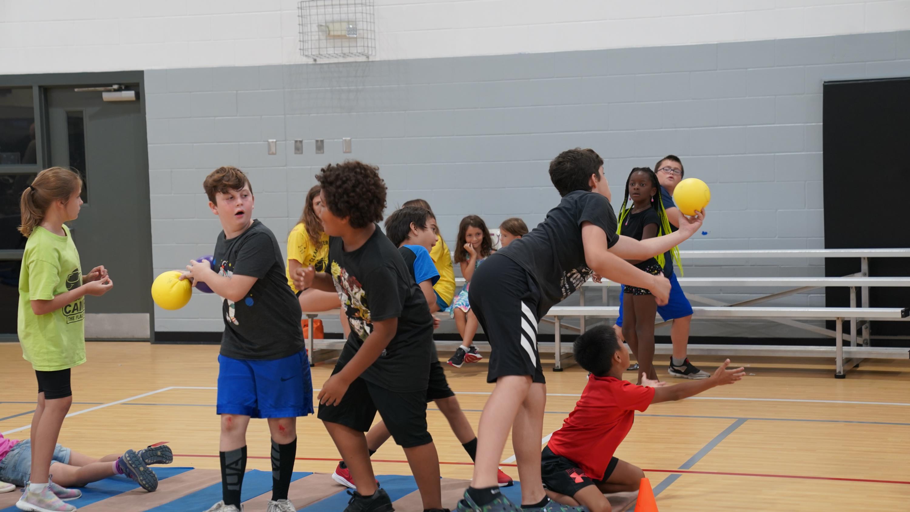 Kids playing a game at summer camp