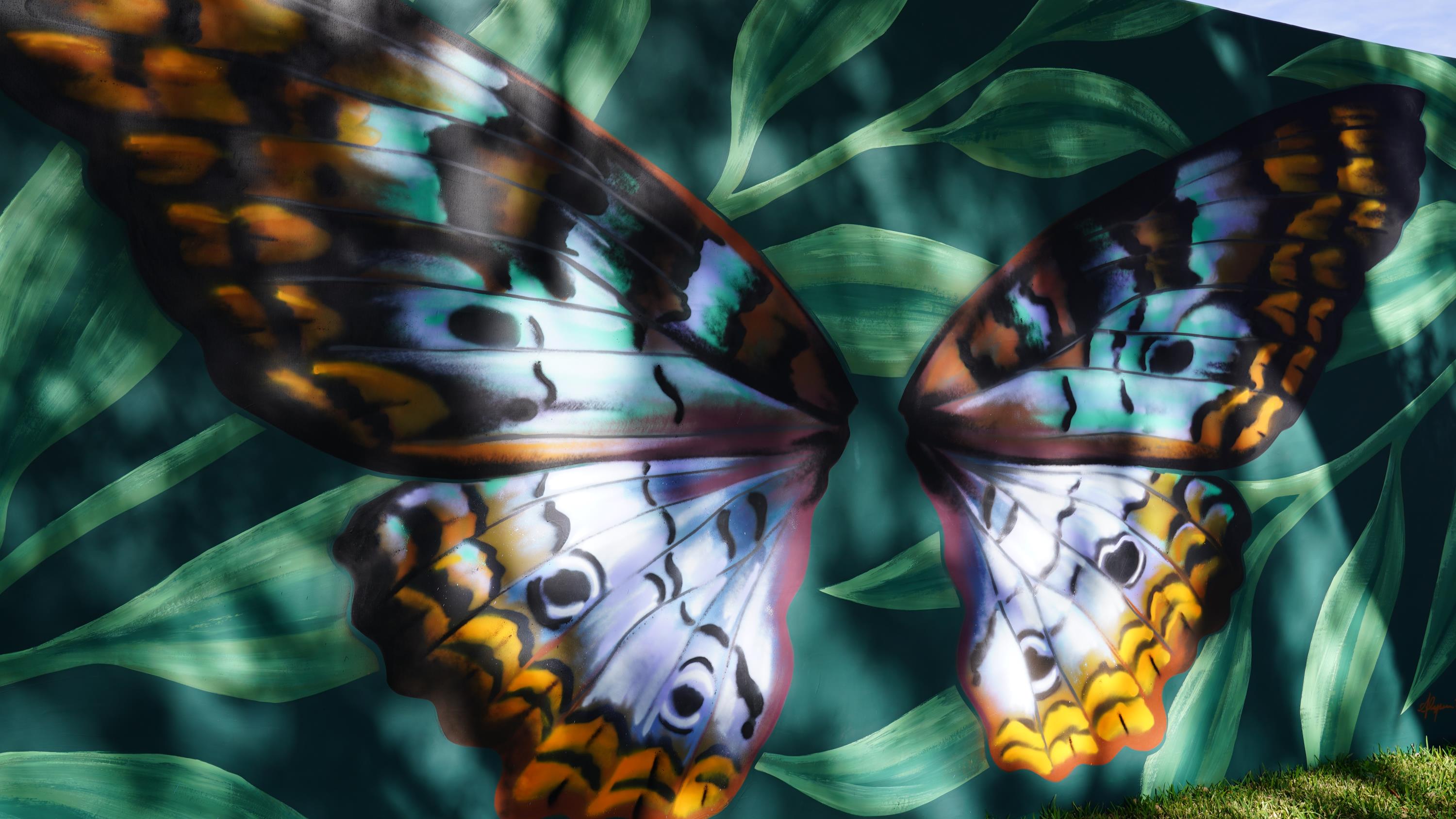 Coachman Park Butterfly Mural.