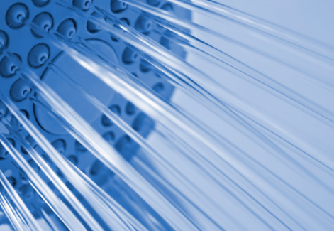 water coming out of a showerhead